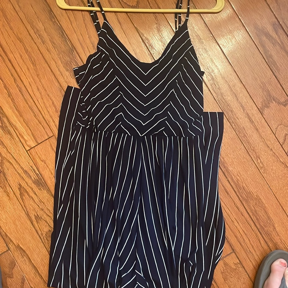 Navy / White Striped Jumper